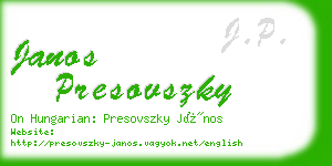 janos presovszky business card